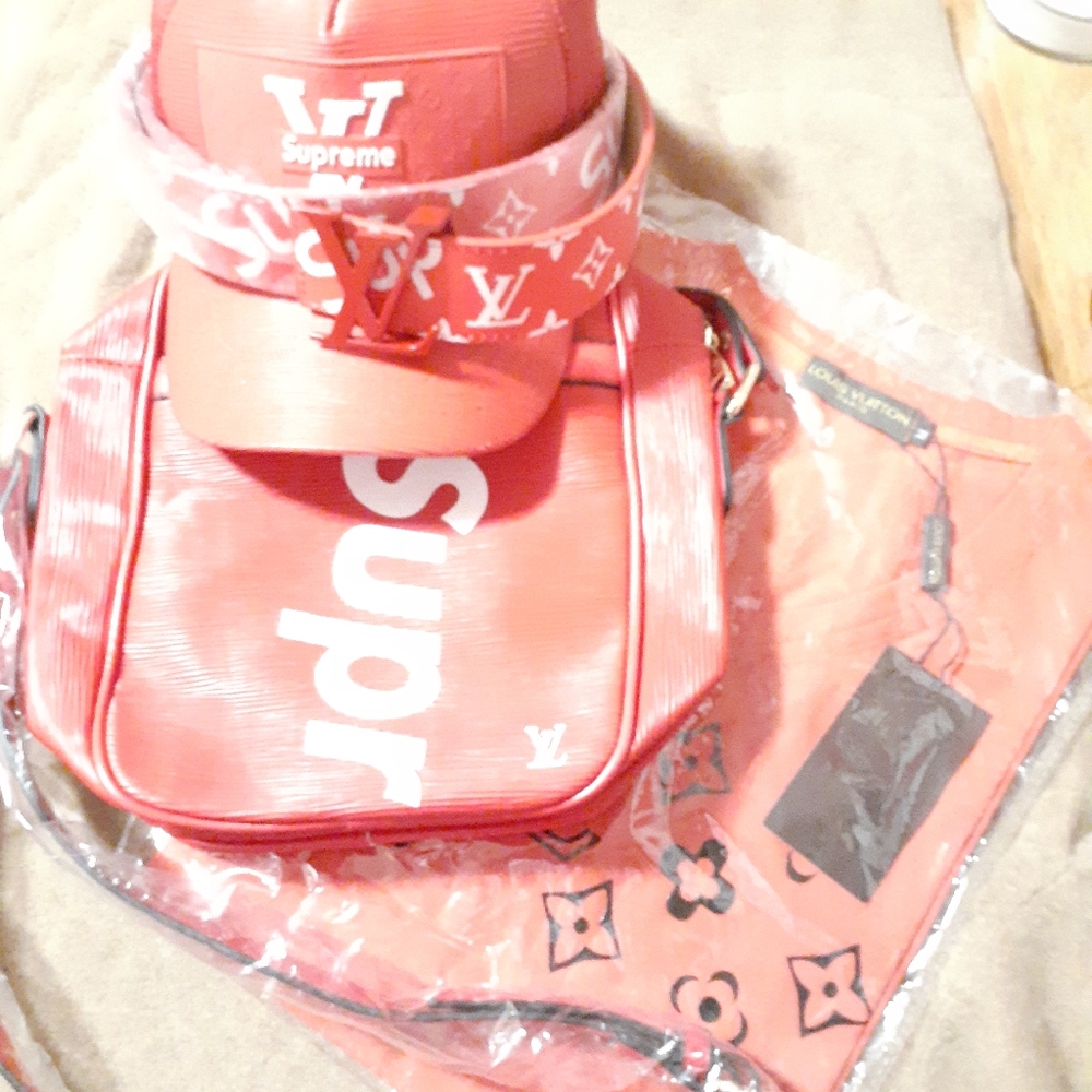 Snap back hat belt bag and shirt
